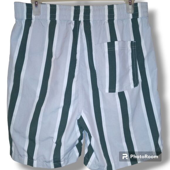 Original Use Striped Swim Trunk Shorts-Small-Mesh Lined-Pockets-Elastic Waist - Picture 4 of 8